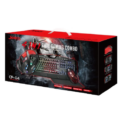 Jedel CP-04 Knights Templar Elite 4-in-1 RGB Gaming Combo – Keyboard, Mouse, XL Mat & Headset