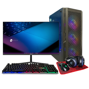 ATech Storm 7.3 Gaming PC Bundle - i7 3rd Gen | GTX1030 GPU | 8GB RAM | 1TB HDD | RGB Gaming Case | WiFi | Windows 11 Pro | 21.5" Monitor Bundle